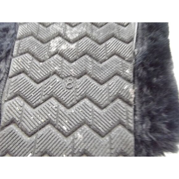 Steve Madden Slippers Womens Size 8 Black Faux Fur Fuzzy Slide House Shoes - Picture 10 of 12
